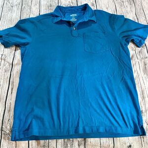 Duluth Trading Co Vibrant Teal Longtail Tee Polo Shirt; 100% Cotton; Size Large